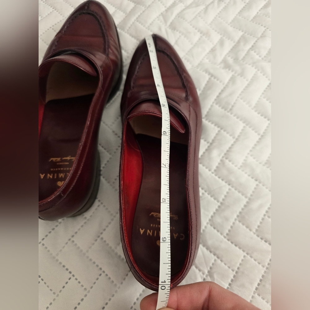 Carmina Penny Loafers Oscaria Robert in Burgundy Box Calf Oxblood - Picture 10 of 14